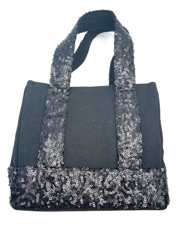 Black Sequin Mini Crossbody Bag With Rhinestone Coin Purse