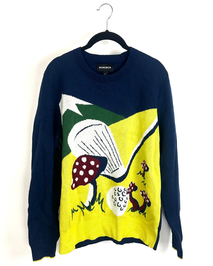 Navy Blue Golf Sweater - Mens Medium / Womens Large