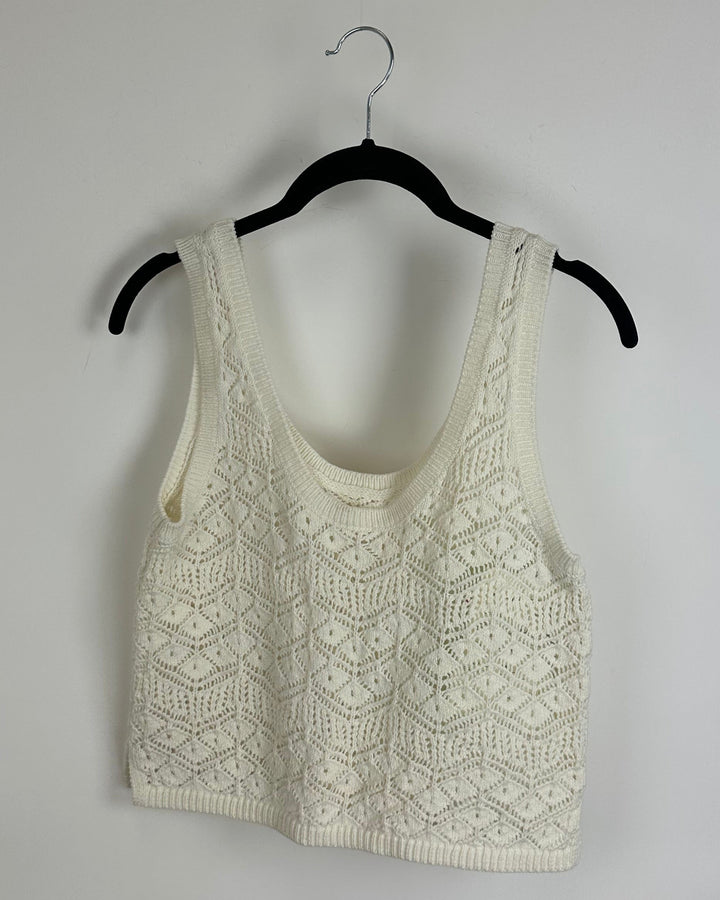 Cream Sweater Tank Top - Size 2/4