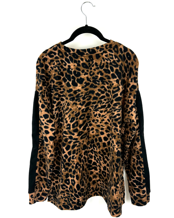 Leopard Fleece Top - Size 4/6 and 8/10