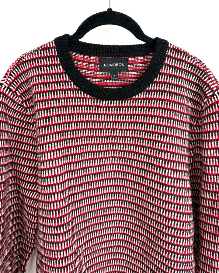 Red, Black & White Sweater - Mens Medium / Womens Large