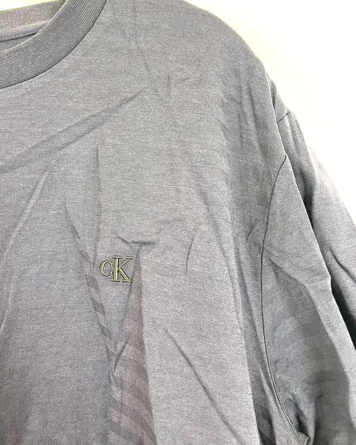 MENS Deep Plum Shadow Stripe Tee - Medium