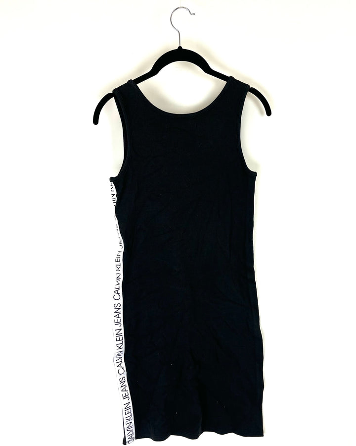 Black Ribbed Crew Neck Tank Top Dress - Size 2/4