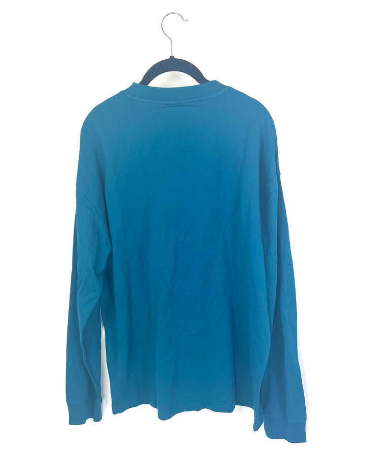 MENS Cerulean Long Sleeve Shirt With Front Pocket - Medium