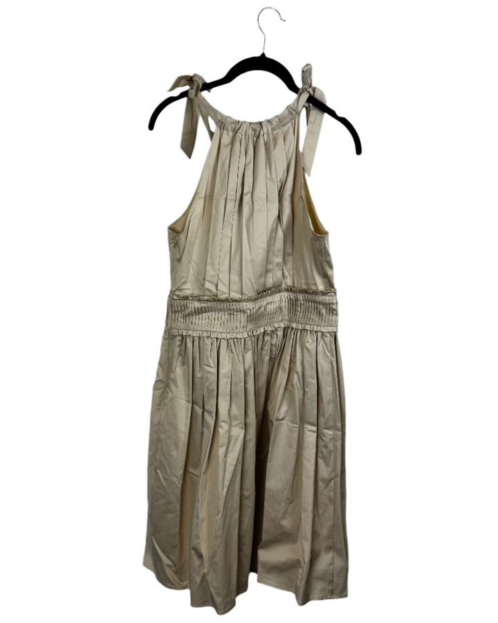 Cream Pleated Dress- Small