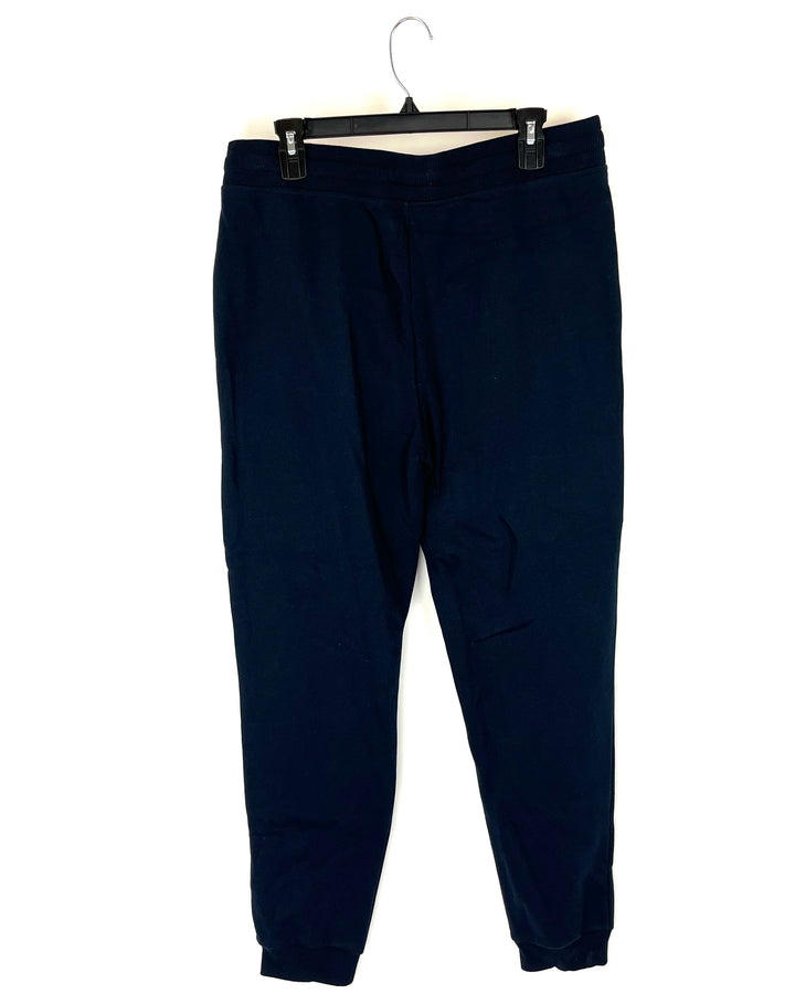 Mens Navy Blue and Tan Joggers - Medium