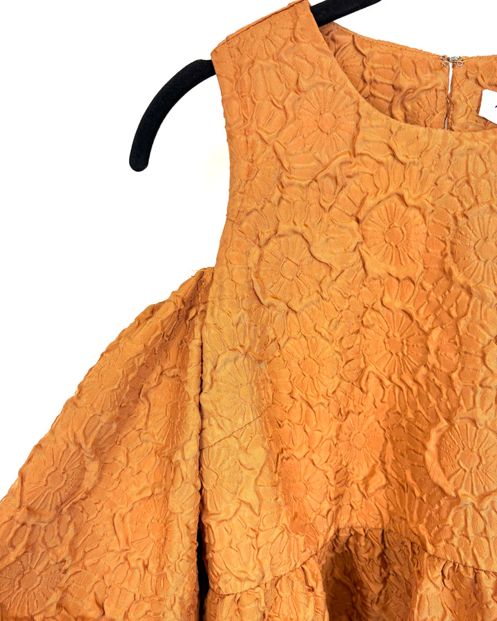 Burnt Orange Cut Off the Shoulder Dress - Size 4/6