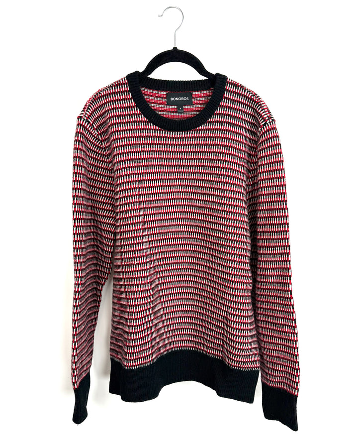 Red, Black & White Sweater - Mens Medium / Womens Large