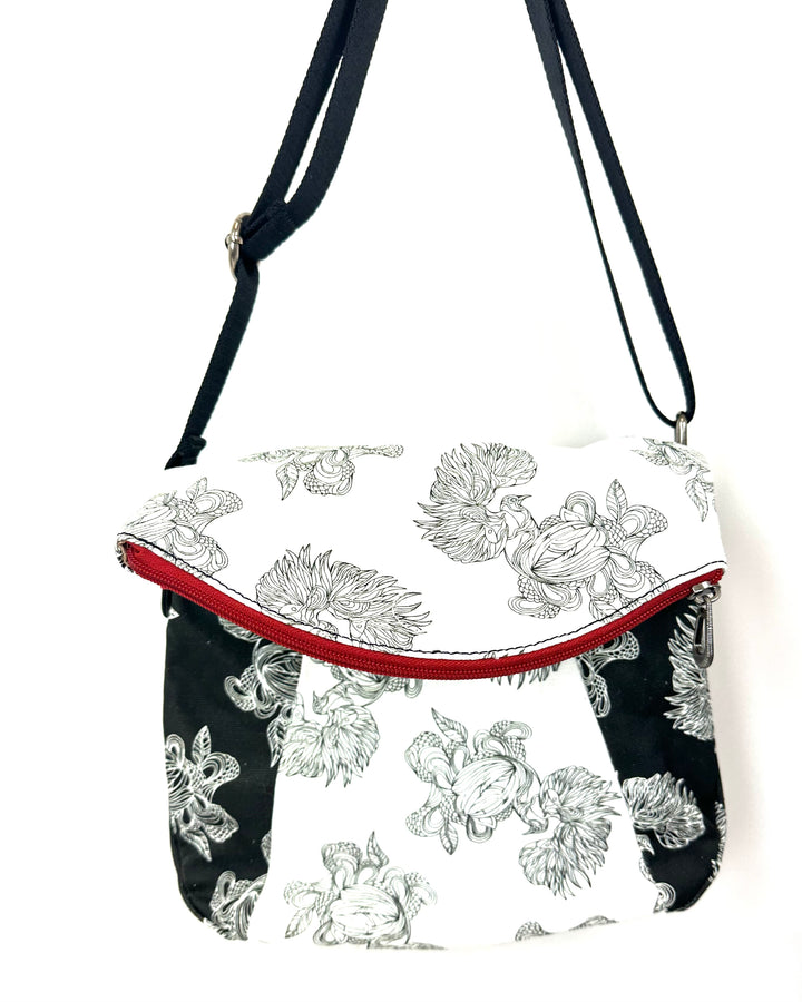 Black and White Patterned Crossbody Bag