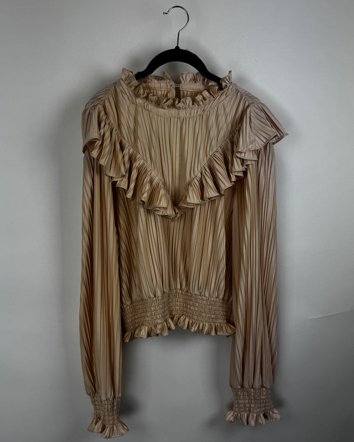 Blush Pink Ruffle Blouse - Size 2/4