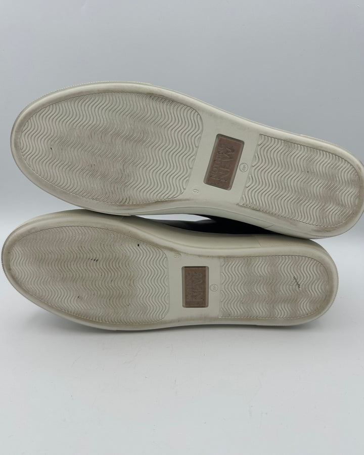 Dark Metallic Grey Leather Sneaker - Size 6 and 9
