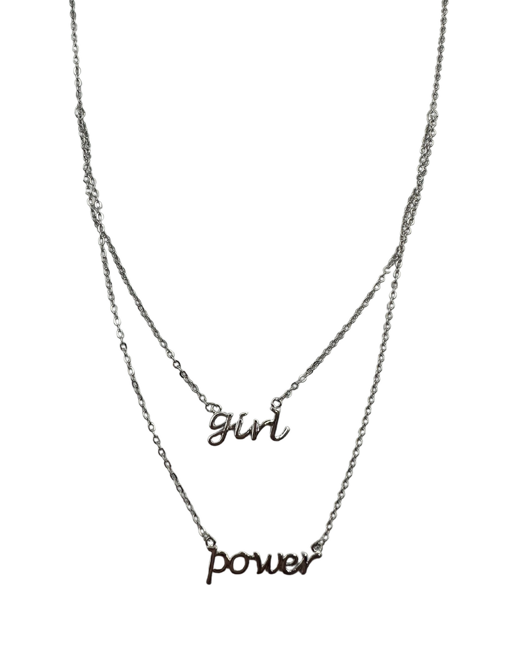 Silver "Girl Power" Necklace