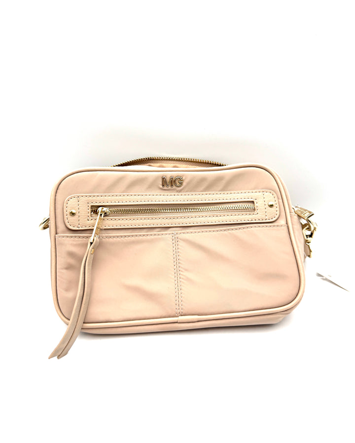 Beige Crossbody Bag With Rhinestone Coin Purse