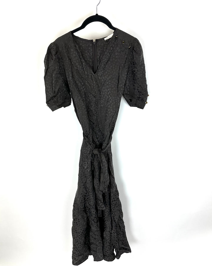 Dark Grey Leopard Print Dress - Size 0/2