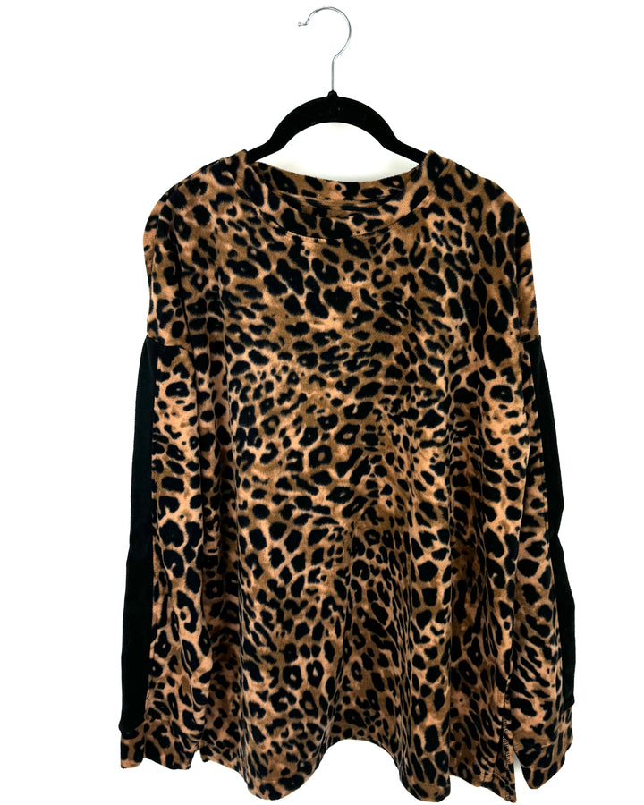 Leopard Fleece Top - Size 4/6 and 8/10