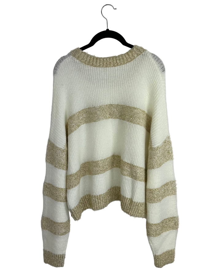 White Striped Sweater - Size 6/8