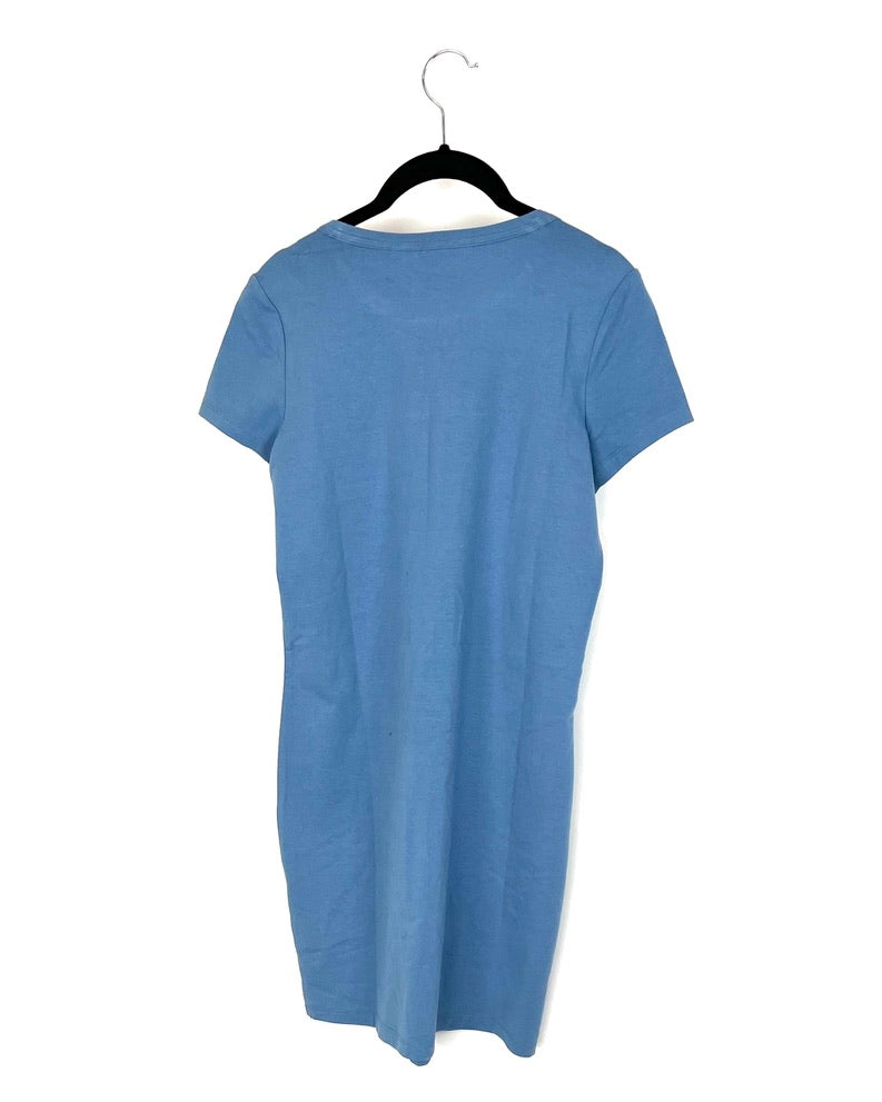 Blue Short Sleeve Dress - Small