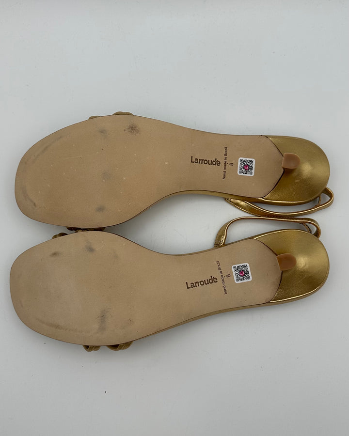 Gold Leather Kitten Heel - Size 11