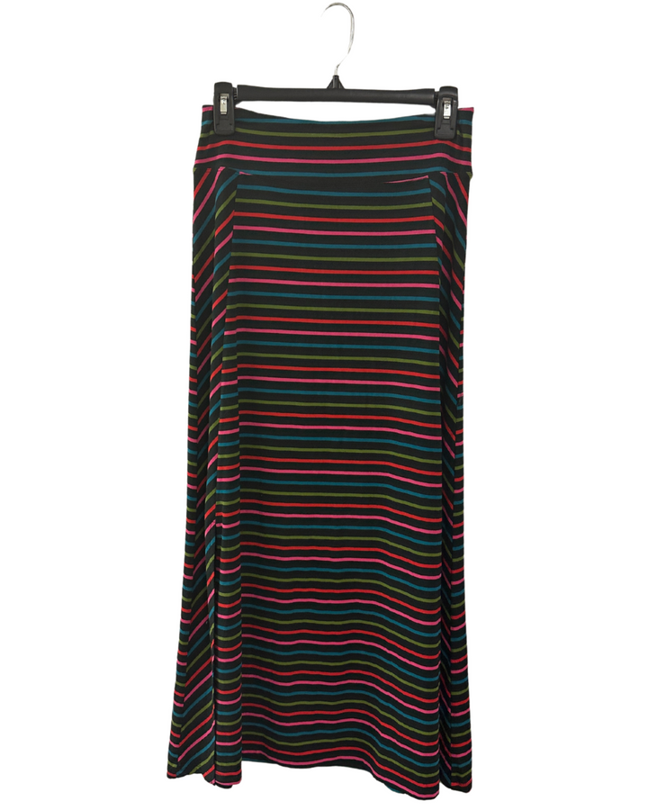 Multi Color Striped Midi Skirt - Small