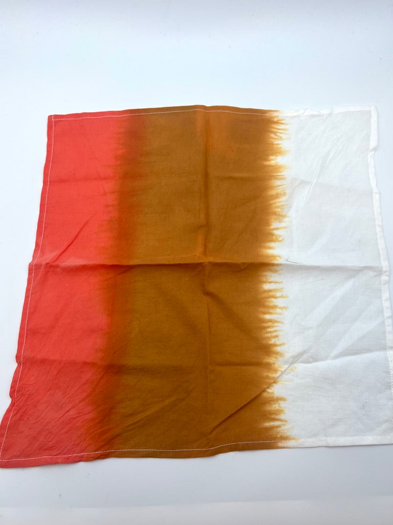 MENS Coral to White Ombre Pocket Square