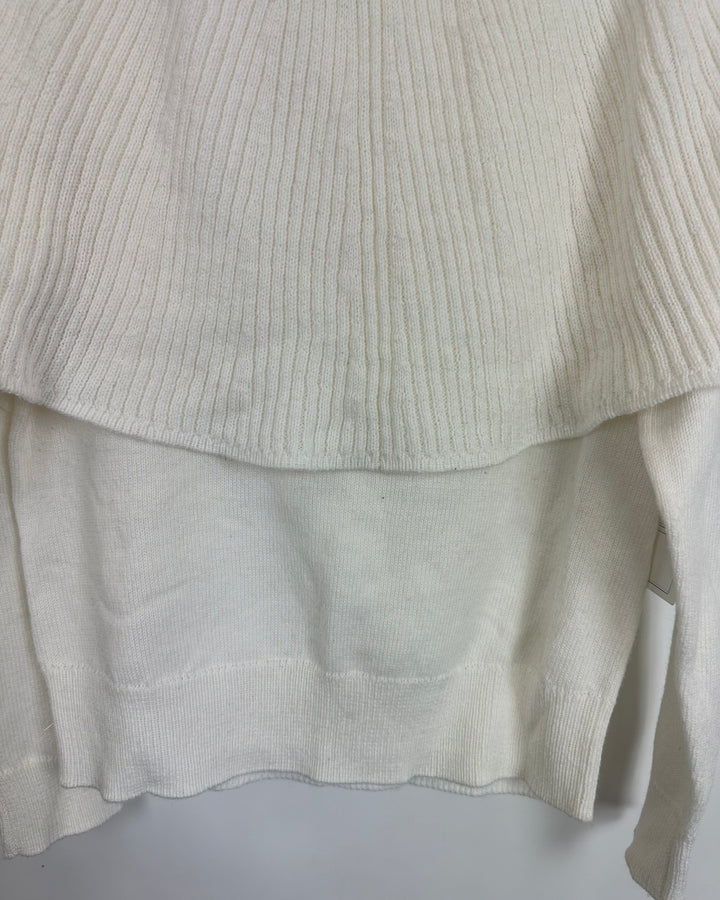 White Statement Neckline Sweater - Size 4/6