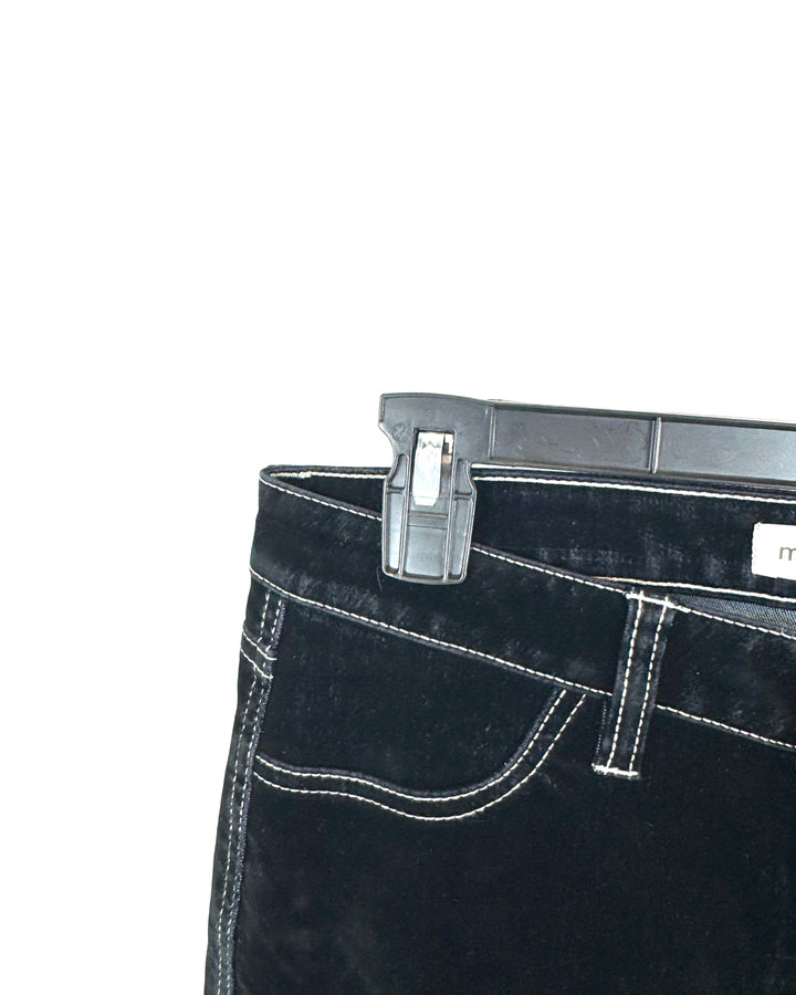 Black Velvet Flare Pants - Size 5