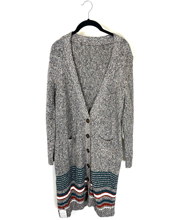 Brown Long Pullover Cardigan - 6/8