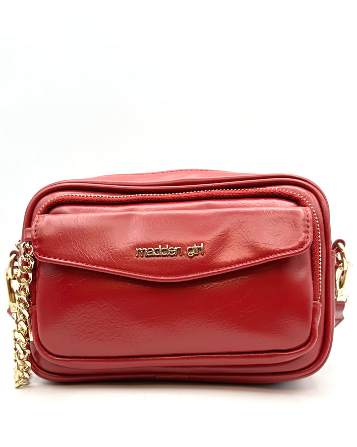 Red Crossbody Bag With Rhinestone Coin Purse