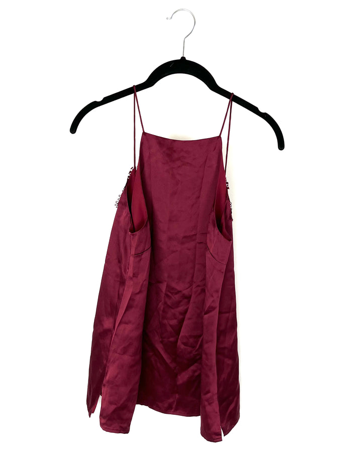 Burgundy Strappy Top - Size 2-4