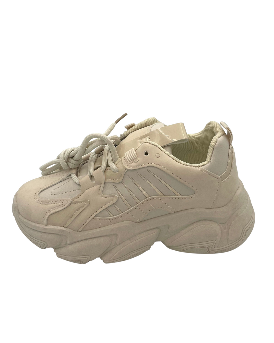 Beige Chunky Sneakers - Size 5