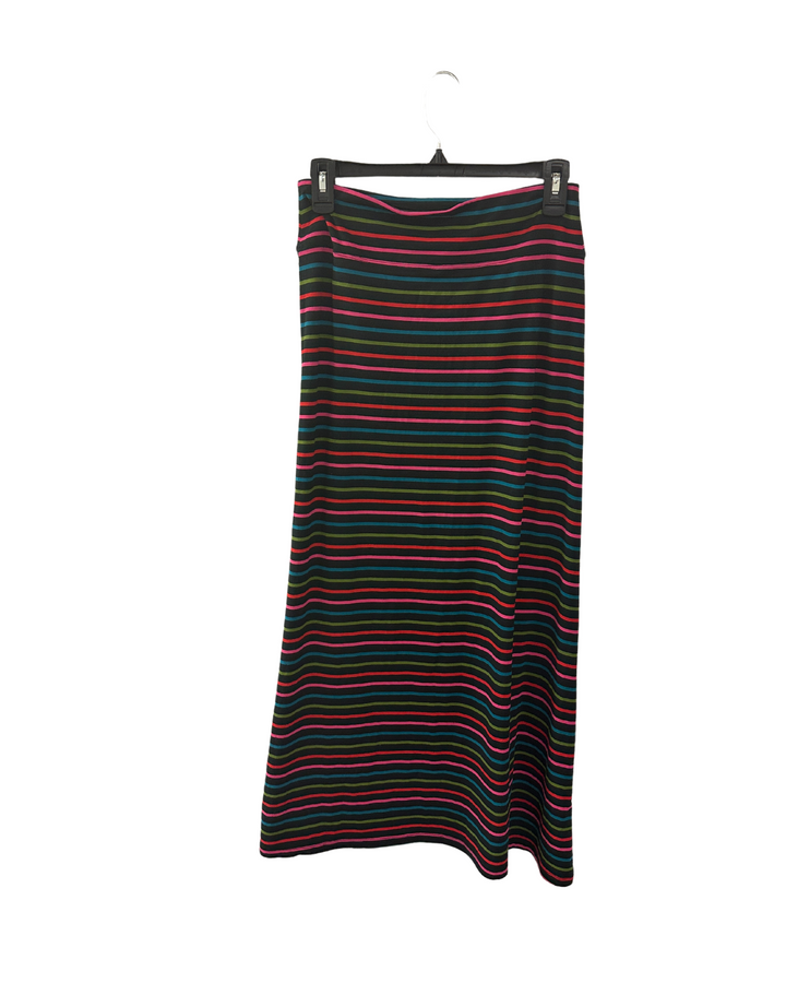 Multi Color Striped Midi Skirt - Small