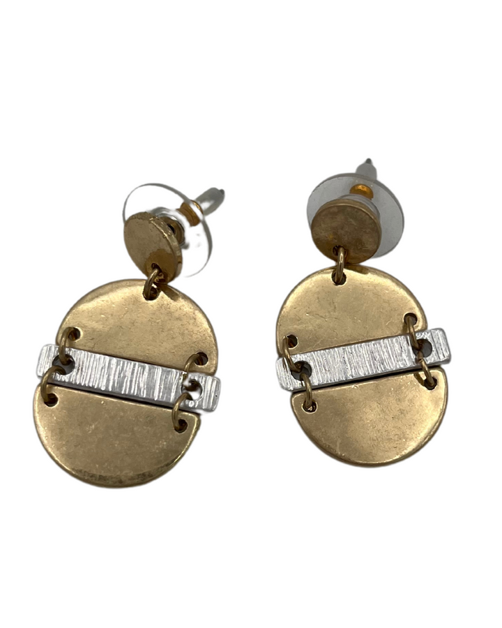 Gold and Silver Oval Earring
