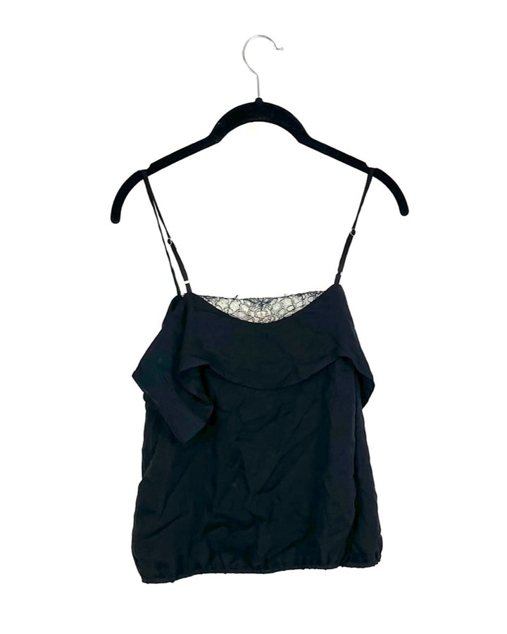 Black Off-The-Shoulder Lace Top - Size 2-4