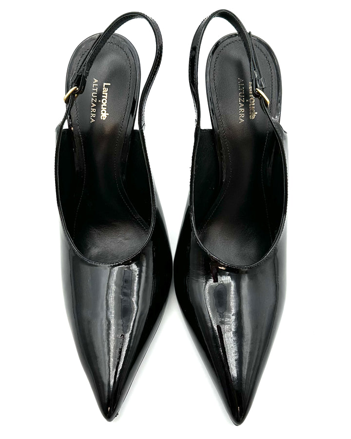 Black Patent Leather Slingback Heel - Size 7, 8.5, 9, 9.5, 10