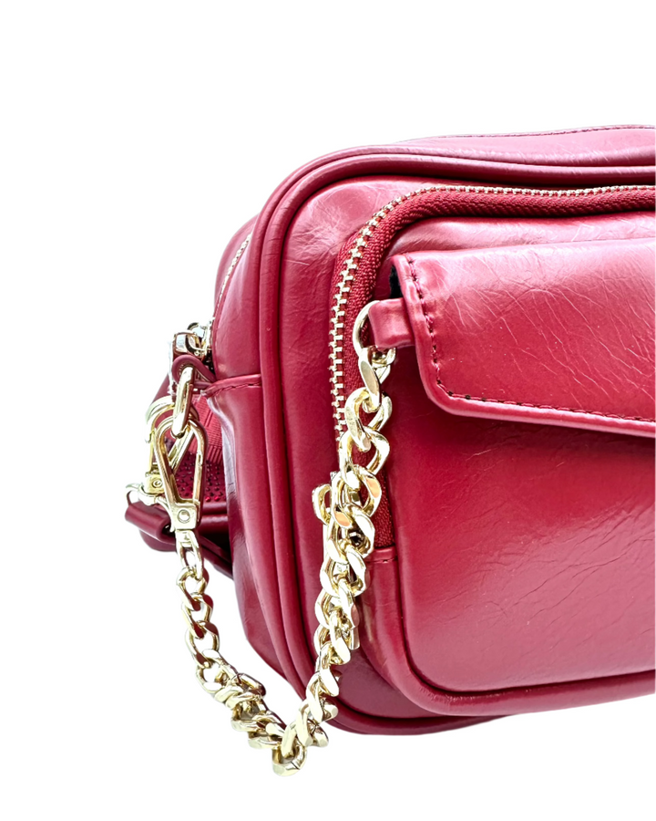 Red Crossbody Bag With Rhinestone Coin Purse