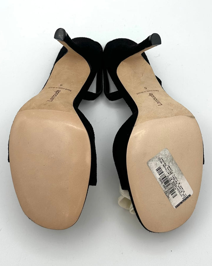 Black and White Rose Heels - Size 6 and 7