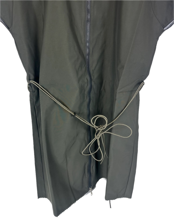 Dark Gray Short Sleeve Raincoat With Bungee Belt - Size 2/4,  4/6, 6/8, and 8/10