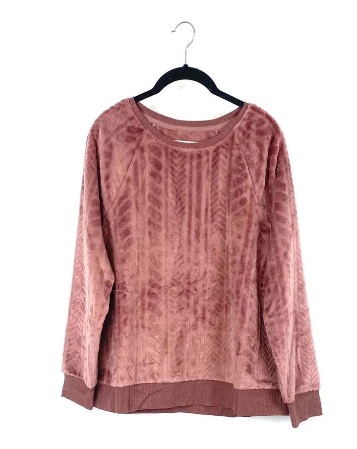 Soft Pink Fleece Long Sleeve Top - Extra Small