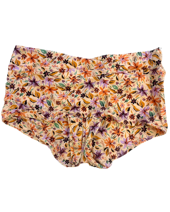 Light Orange Floral Swim Shorts - S and M