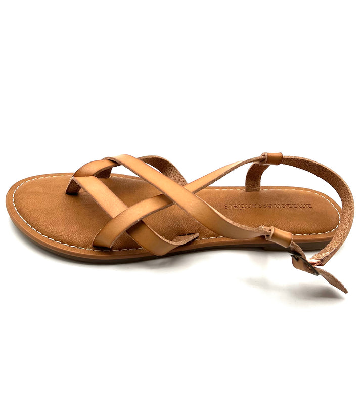 Brown Strappy Ankle Sandals - Size 7