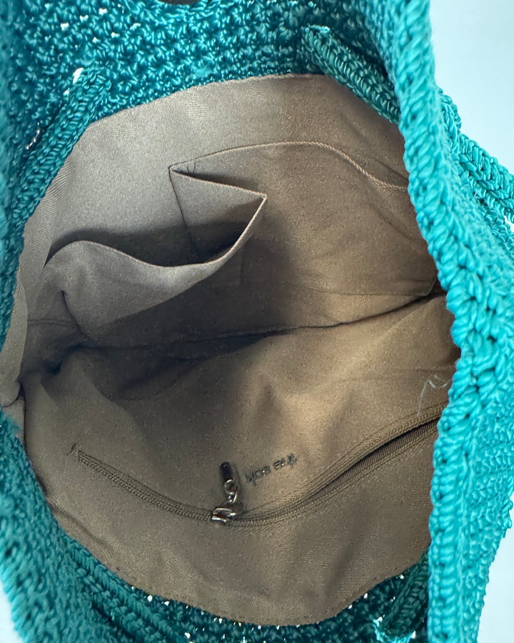 Teal Crochet Convertible Backpack