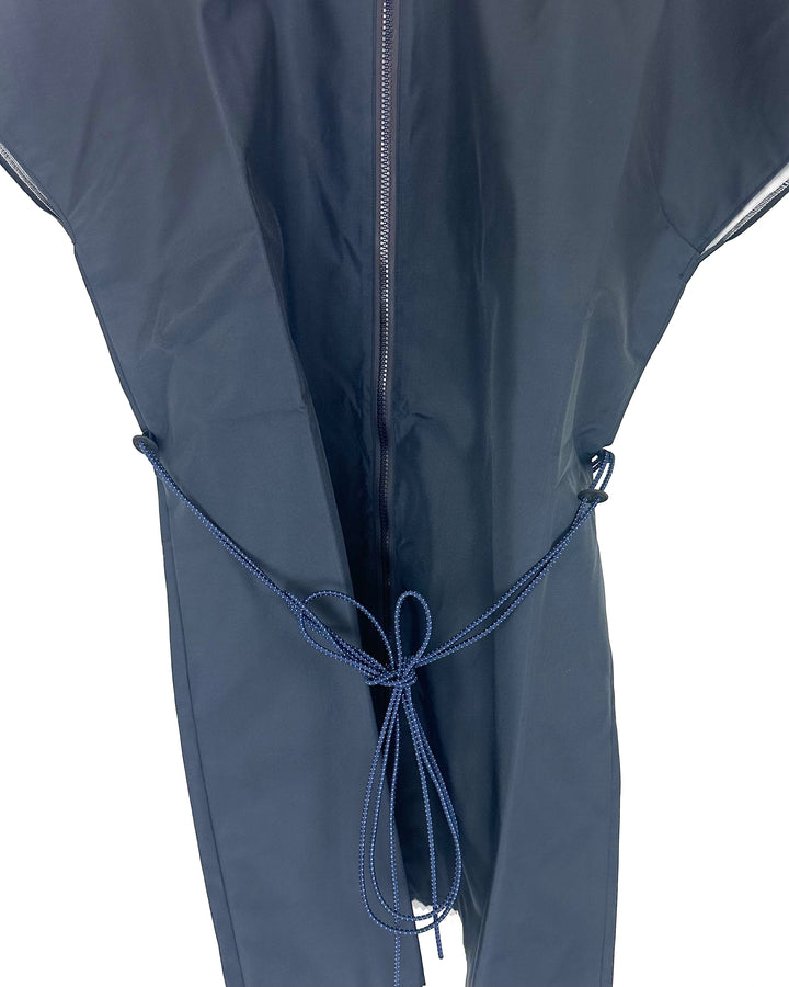 Dark Navy Short Sleeve Raincoat With Bungee Belt - Size 2/4,  4/6, 6/8, and 8/10