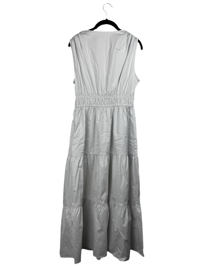 Sleeveless Long White Tiered Dress - Size 2/4