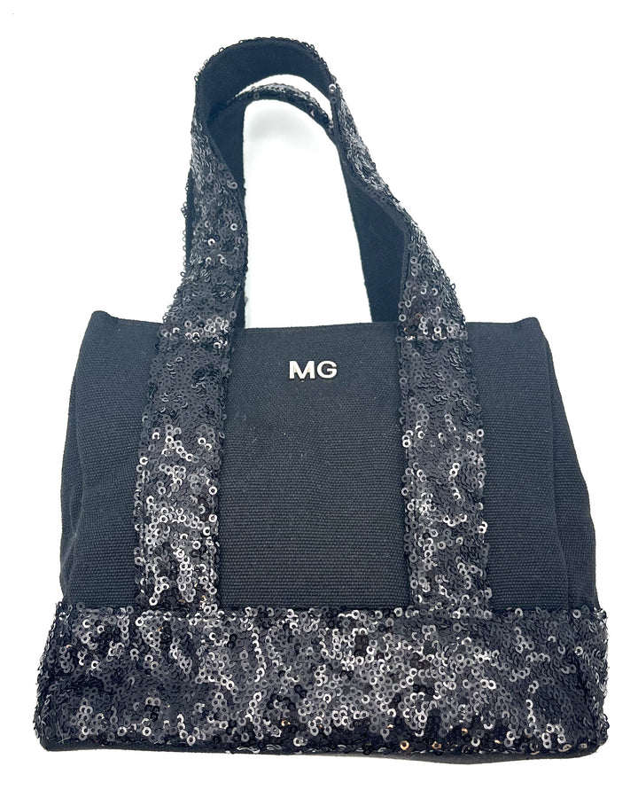 Black Sequin Mini Crossbody Bag With Rhinestone Coin Purse