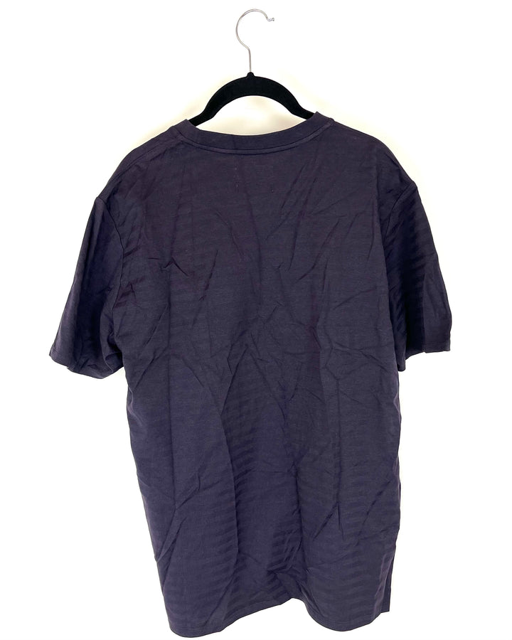 MENS Deep Plum Shadow Stripe Tee - Medium
