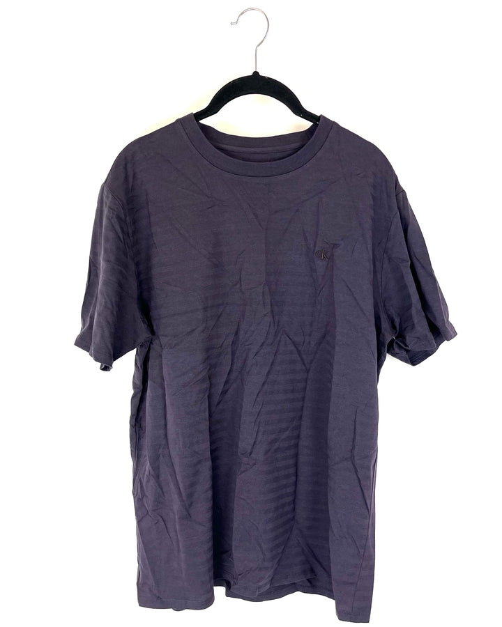MENS Deep Plum Shadow Stripe Tee - Medium