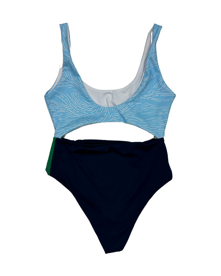 Navy And Light Blue One Piece Swimsuit - Size 00/0, 0/2, 4/6