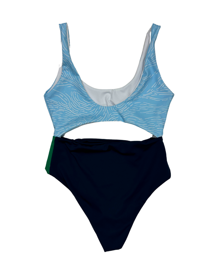 Navy And Light Blue One Piece Swimsuit - Size 00-0