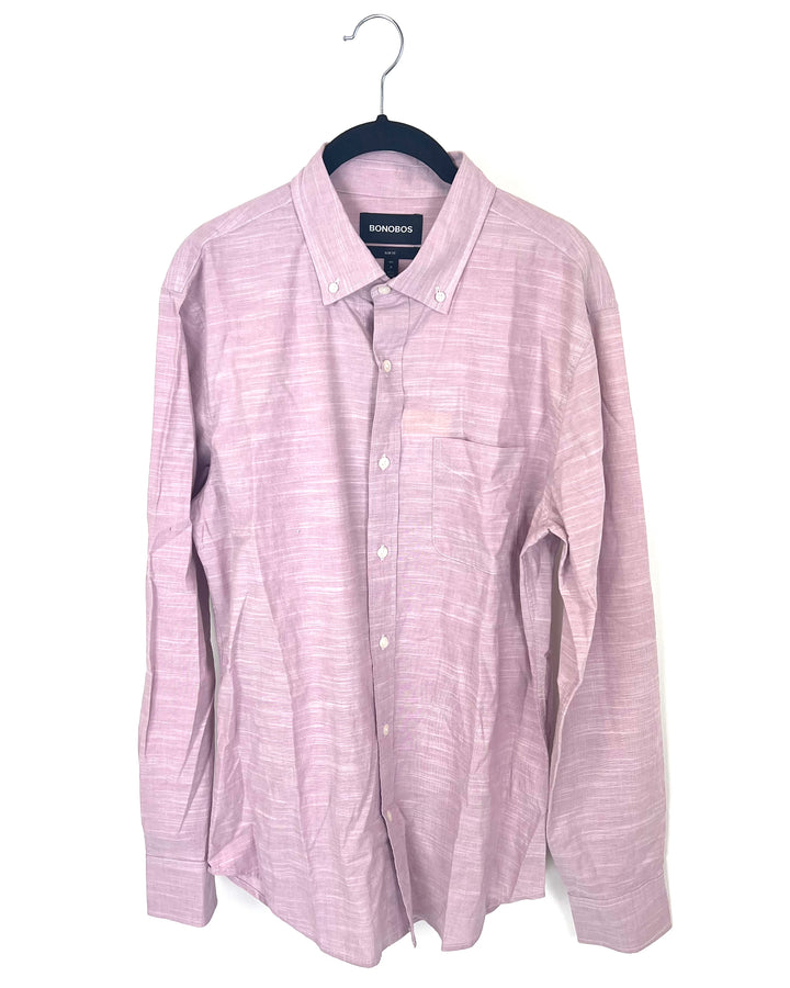 MENS Lilac Heather Collared Shirt - Slim Fit Medium