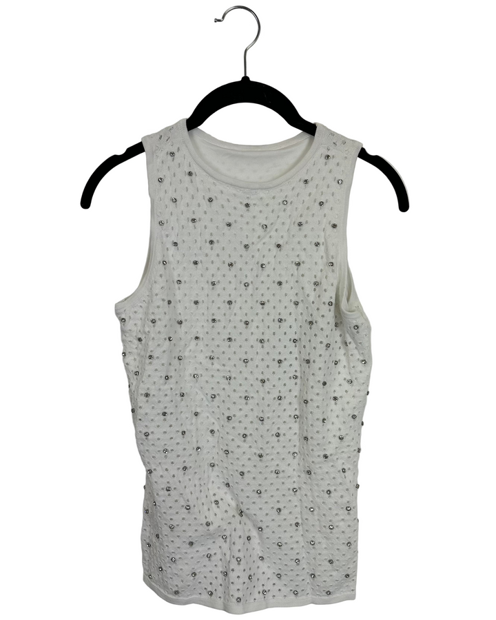 White Rhinestone Tank Top - Size 4/6